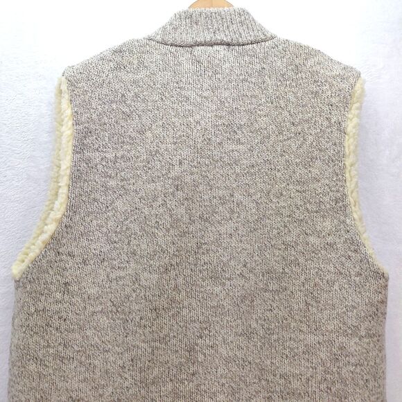 VTG Winona Knit Sweater Vest Men XL Beige Wool Full Zip Thick Heavyweight Sherpa - Picture 8 of 11